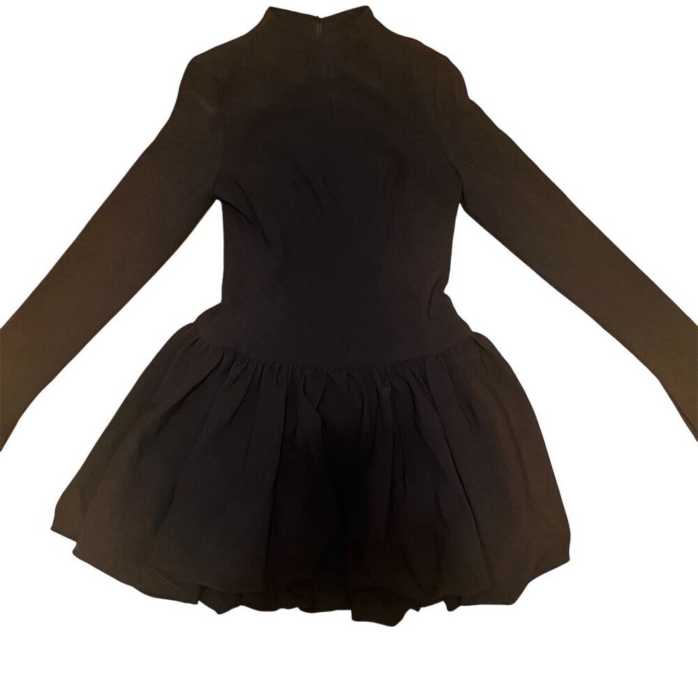 Commense Dress Womens Size S Black Long Sleeve Fit & Flare Skater Pleated - Picture 2 of 6